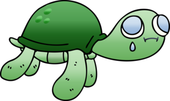 peculiar tortuga de dibujos animados sombreada degradada png