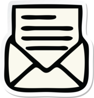 sticker of a cute cartoon letter and envelope png