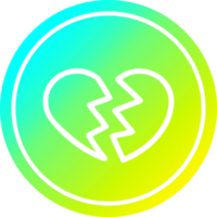 broken heart circular in cold gradient spectrum png