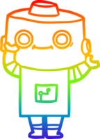 arco iris gradiente línea dibujo dibujos animados robot png