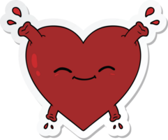 sticker of a cartoon happy heart png