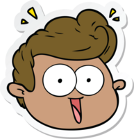 sticker of a cartoon male face surprised png