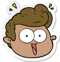 sticker van een cartoon mannelijk gezicht verrast png