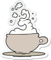 sticker of a hot cup of tea cartoon png