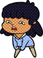 cartoon worried woman png