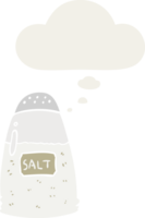 cartoon salt and thought bubble in retro style png