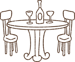 Outdoor Table Charcoal Drawing png