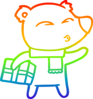 arcobaleno gradiente linea disegno cartone animato natale orso polare png