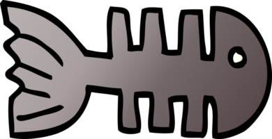 cartoon doodle fish bones png