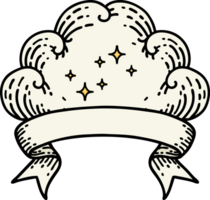 tattoo with banner of a cloud png