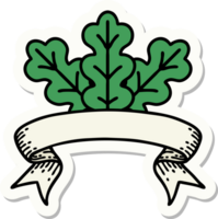 tattoo sticker with banner of a leaf png