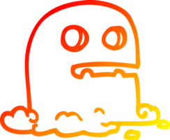 warm gradient line drawing cartoon spooky ghost png