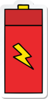 sticker of a cute cartoon electrical battery png