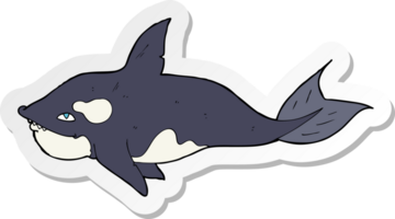 adesivo de uma baleia assassina de desenho animado png