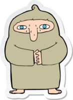 sticker of a cartoon monk in robe png