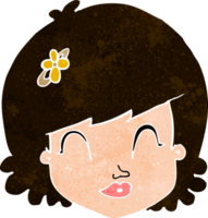 cartoon happy female face png