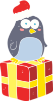 piatto colore illustrazione di un' cartone animato Natale pinguino png