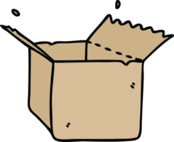 quirky hand drawn cartoon open box png