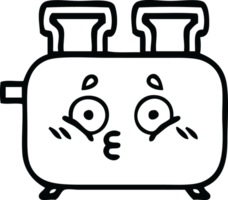 line drawing cartoon of a toaster png