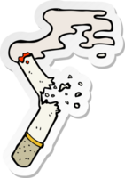 autocollant d'une cigarette cassée de dessin animé png