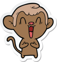 sticker van een cartoon lachende aap png