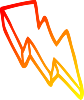 warm gradient line drawing cartoon lightning bolt png