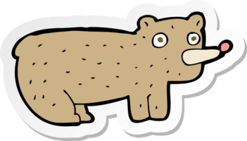 adesivo de um urso de desenho animado png