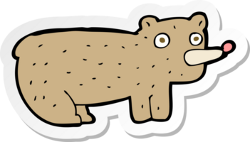 pegatina de un divertido oso de dibujos animados png