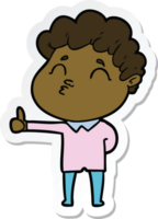 sticker of a cartoon man pouting png