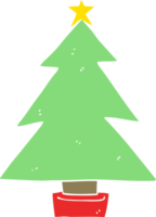 flat color style cartoon christmas tree png