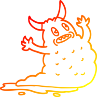 warm gradient line drawing cartoon demon png