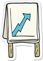 sticker of a cartoon business chart with arrow png