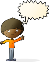 cartoon happy boy with speech bubble png