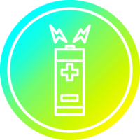 batterie circulaire dans le spectre de gradient froid png