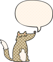 cartoon wolf and speech bubble in comic book style png