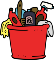 cartoon doodle house cleaning products png