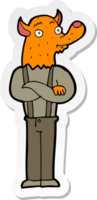 sticker of a cartoon man with fox head png