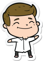 sticker of a happy cartoon man png