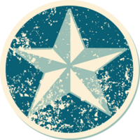 distressed sticker tattoo style icon of a star png