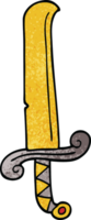 cartoon doodle ancient sword png