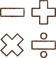 símbolos matemáticos desenho a carvão png