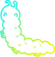 cold gradient line drawing cartoon caterpillar png