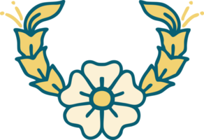 icono de estilo tatuaje de una flor decorativa png