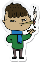 adesivo di un uomo cartone animato che fuma png