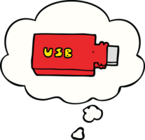 cartoon flash drive and thought bubble png