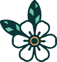 icono de estilo tatuaje de una flor png