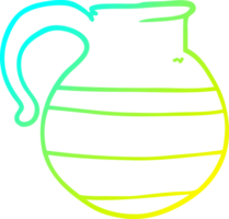 cold gradient line drawing cartoon striped jug png