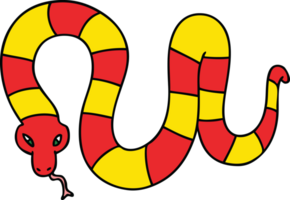 serpent de dessin animé dessiné à la main excentrique png