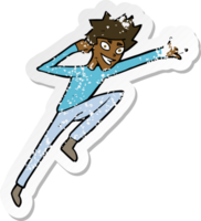 retro noodlijdende sticker van een cartoon springende man png