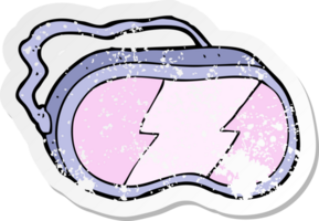 retro distressed sticker of a cartoon ski goggles png